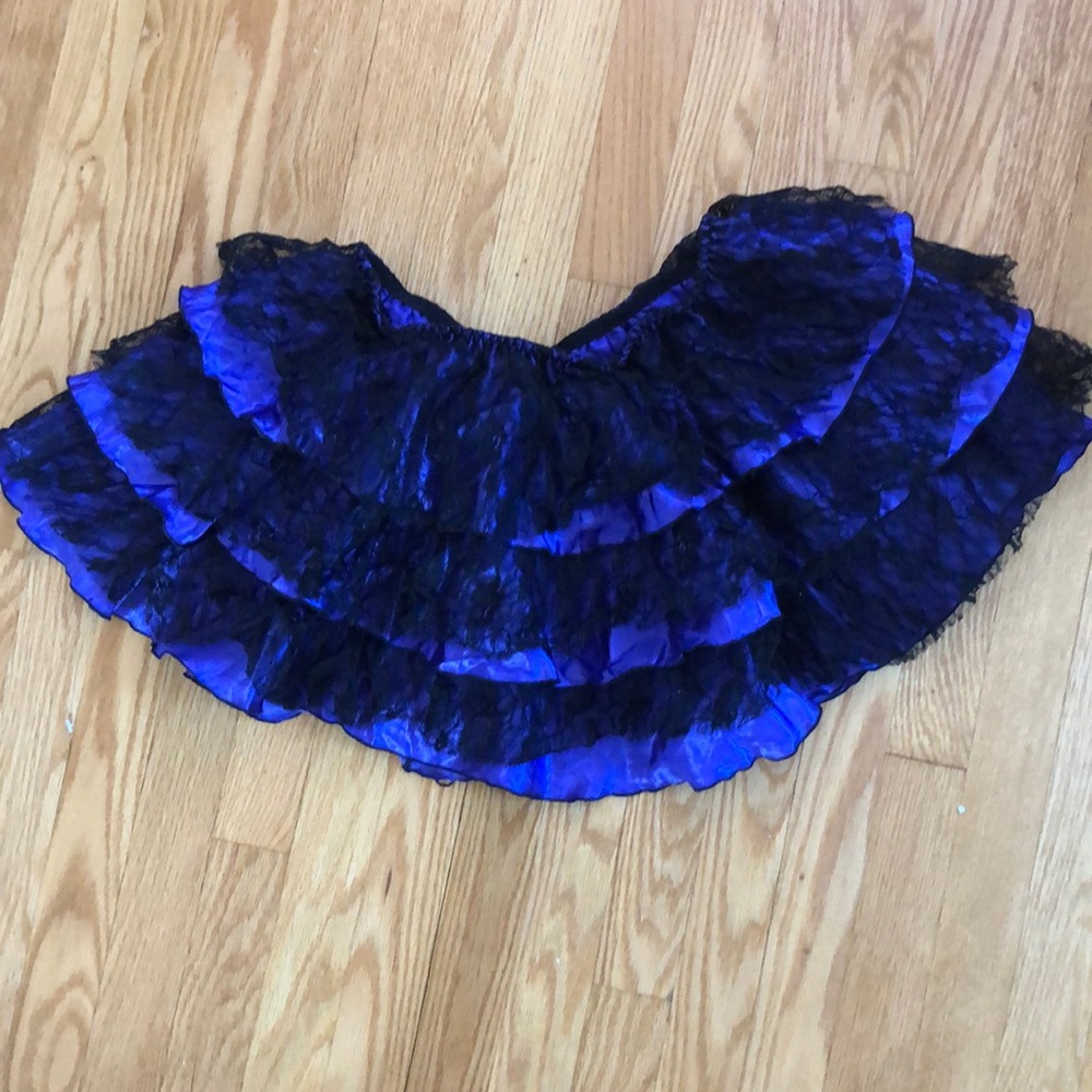 Purple ruffle lace  skirt